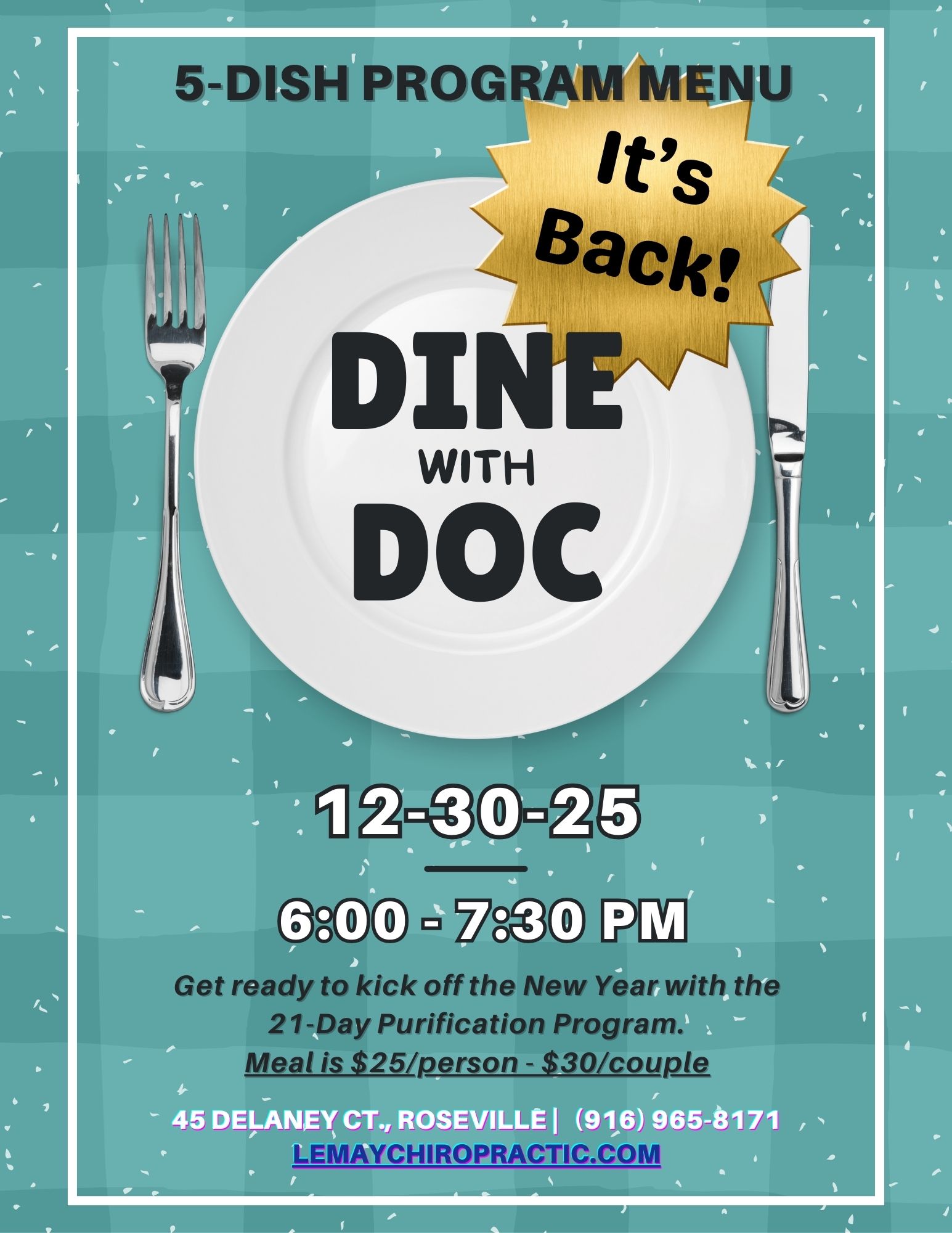 DINE with DOC 2025 invite